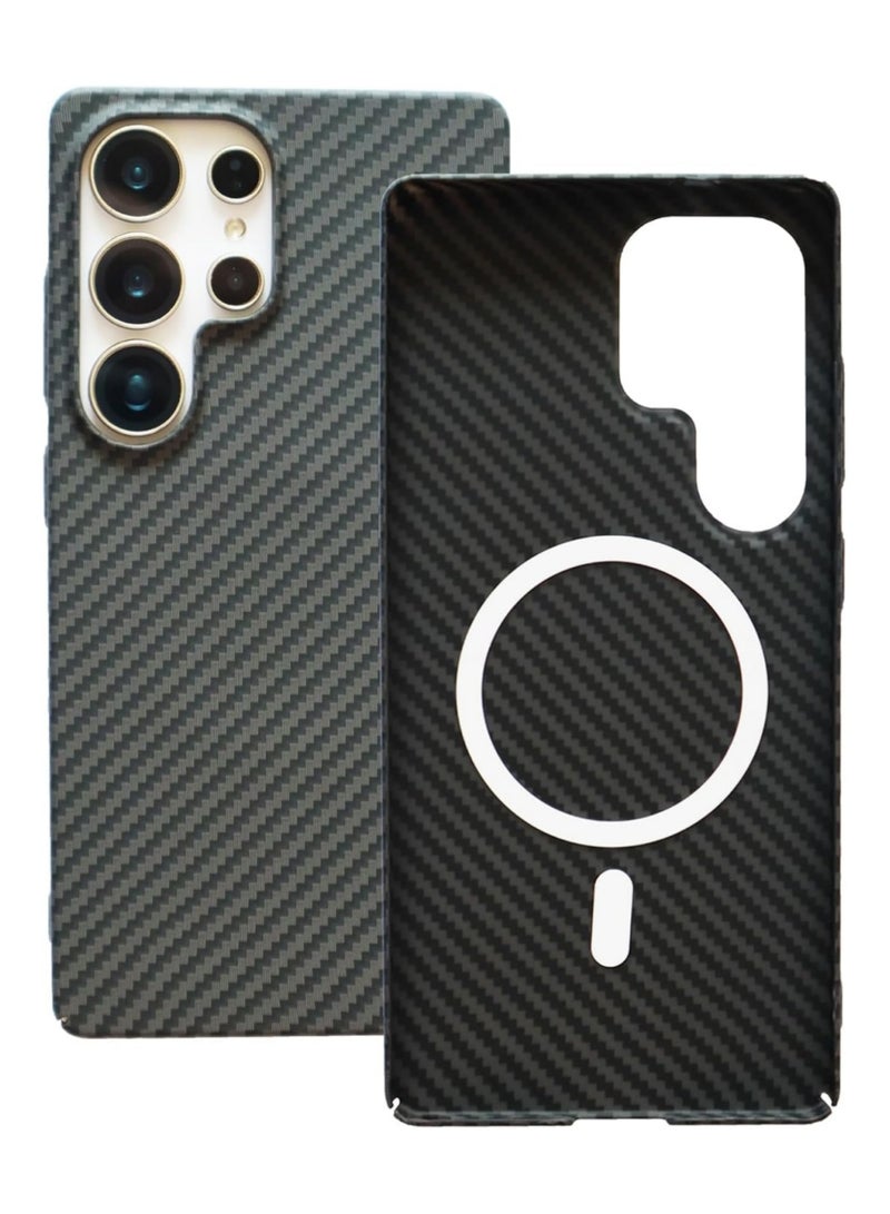 Adando Designed for Samsung Galaxy S26 Ultra Case, Compatible with Mag-Safe, S26 Ultra Phone Case Slim Carbon Fiber, Case for Samsung S26 Ultra Shockproof Strong Magnetic Cover, Wireless Charging (Black) - Image 1