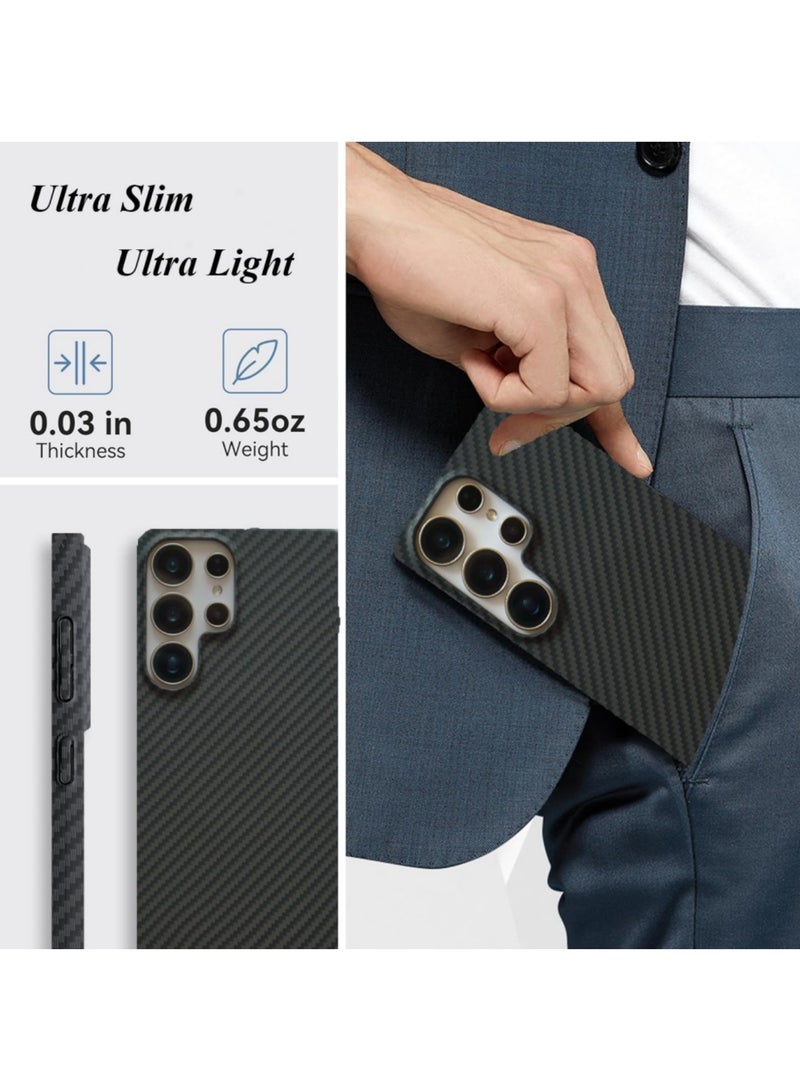 Adando Designed for Samsung Galaxy S26 Ultra Case, Compatible with Mag-Safe, S26 Ultra Phone Case Slim Carbon Fiber, Case for Samsung S26 Ultra Shockproof Strong Magnetic Cover, Wireless Charging (Black) - Image 5