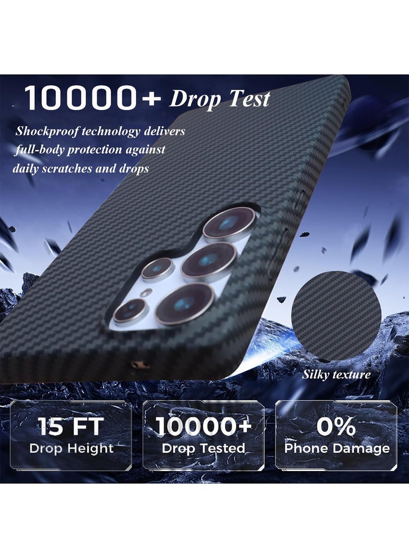 Adando Designed for Samsung Galaxy S26 Ultra Case, Compatible with Mag-Safe, S26 Ultra Phone Case Slim Carbon Fiber, Case for Samsung S26 Ultra Shockproof Strong Magnetic Cover, Wireless Charging (Black) - Image 2