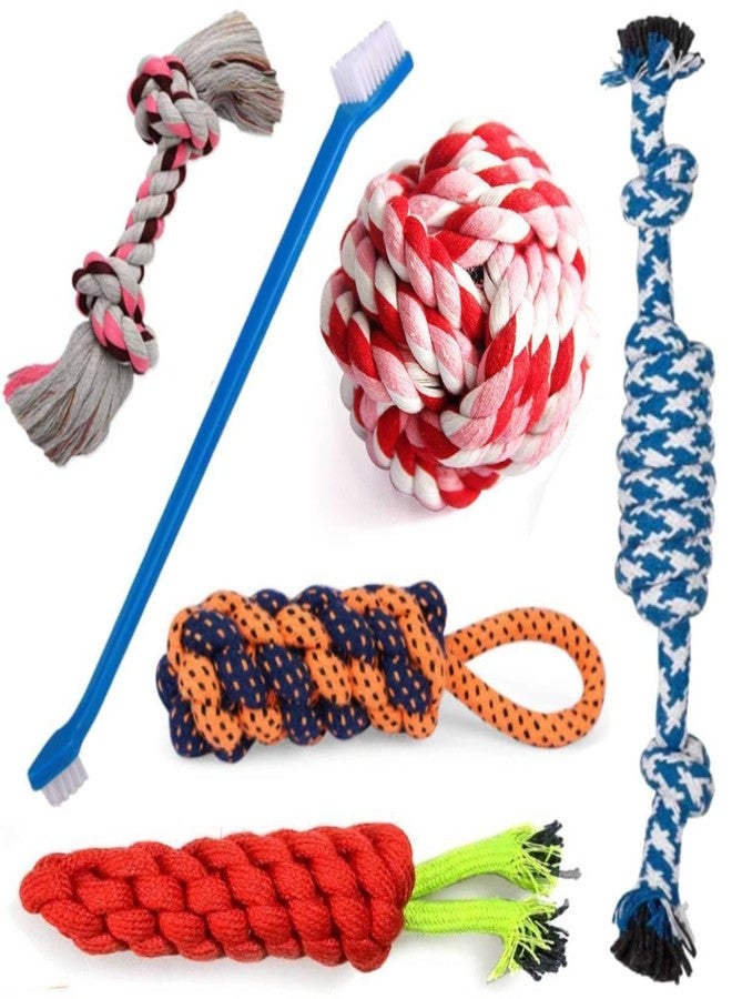 PETZLUV Dog Toys + Chew Toys + Puppy Teething Toys + Rope Toy for Small to Medium Dog Toys + Toothbrush for Pet + Puppies Toys for Chewers - Multicolor - Image 1