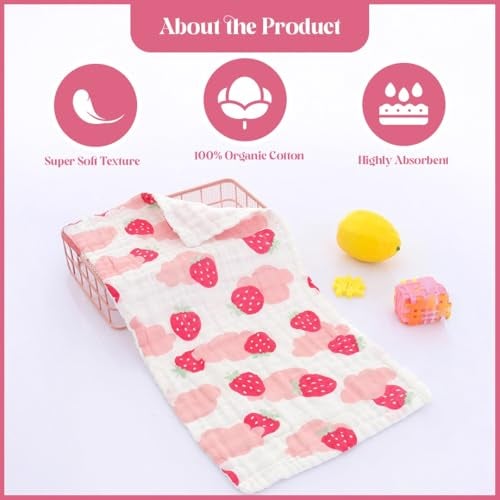 TONY STARK Muslin Cotton Face Towels for Newborn Baby – Extra Soft Reusable Burping Cloths, Washcloths, Large Hankies & Napkins for Infants, Toddlers & Kids (White, 45 x 22, Pack of 5) - Image 3