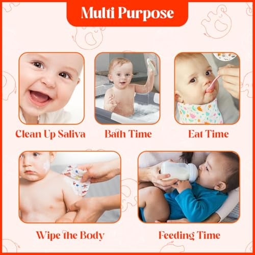 TONY STARK Muslin Cotton Face Towels for Newborn Baby – Extra Soft Reusable Burping Cloths, Washcloths, Large Hankies & Napkins for Infants, Toddlers & Kids (White, 45 x 22, Pack of 5) - Image 5