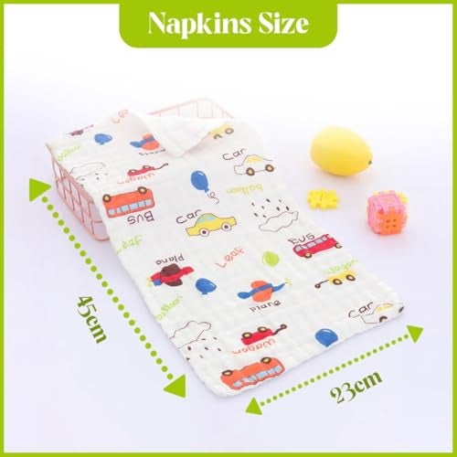 TONY STARK Muslin Cotton Face Towels for Newborn Baby – Extra Soft Reusable Burping Cloths, Washcloths, Large Hankies & Napkins for Infants, Toddlers & Kids (White, 45 x 22, Pack of 5) - Image 2