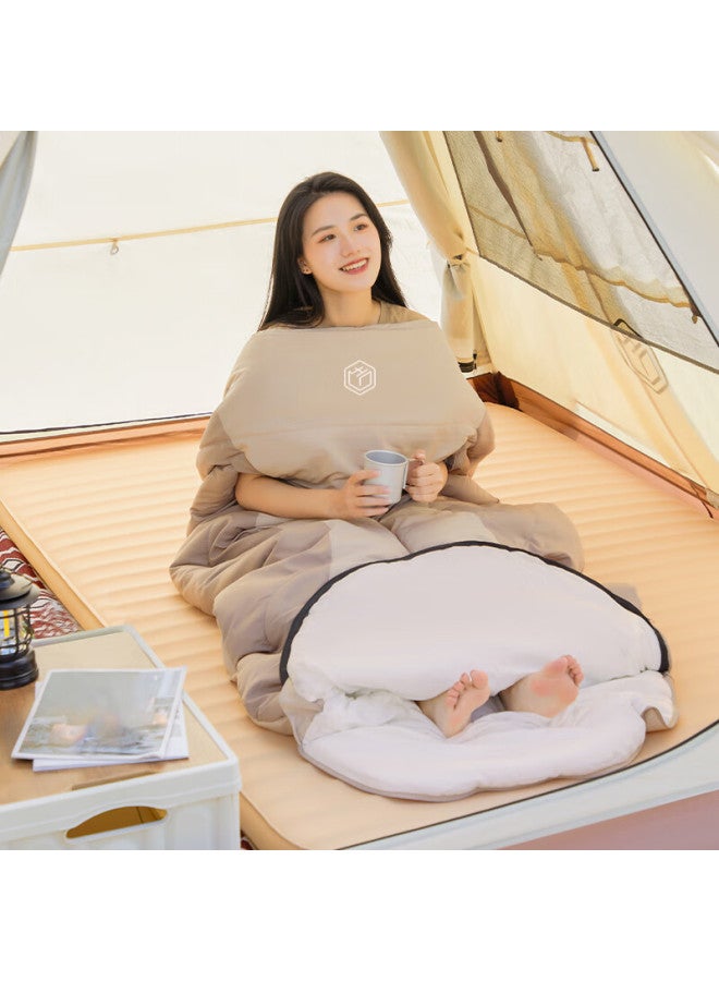 JD.com Jd Jingzao Oval Cold-resistant Sleeping Bag, Extra Large And Thick, Camping, Adult Moisture-proof Comfortable Inner Lining With Hand-reach Design, 2.5kg - Image 2
