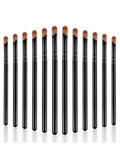 Patelai 12 Pieces Small Concealer Brush Bulk Flat Lip Concealer Brush Under Eye Synthetic Fiber Makeup Eyebrow Foundation Brush For Concealing Blending Setting Buffing Makeup (Black)  - Image 1