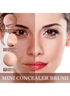 Patelai 12 Pieces Small Concealer Brush Bulk Flat Lip Concealer Brush Under Eye Synthetic Fiber Makeup Eyebrow Foundation Brush For Concealing Blending Setting Buffing Makeup (Black)  - Image 4