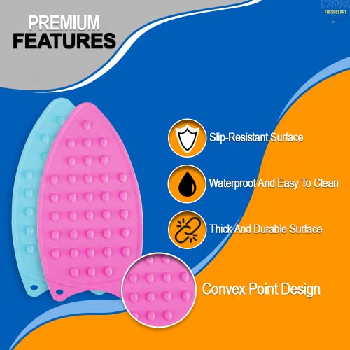 FreshDcart Silicone Iron Rest Pad Hot Mat Cover with Double Sided Heat Protection Ironing Mat Helpers and Ironing Rubber Insulation Boards for Iron Clothing (Color May Vary) - Image 4