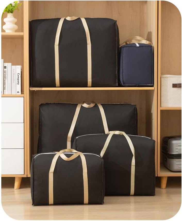 AUTOYSUR Extra Large Moving Bags, 4Pcs Large Storage Bag with Zip, Waterproof Clothes Storage Bags, Tote Bags with Reinforced Handles for Under Bed Storage, Clothes, Bedding, Traveling (B-4Pcs) - Image 3