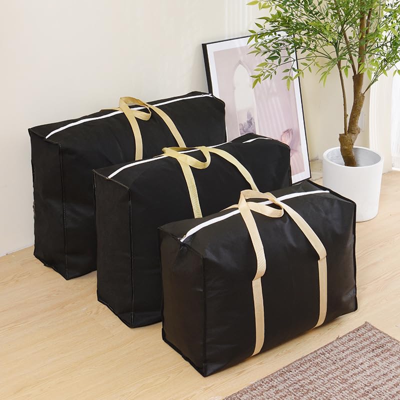 AUTOYSUR Extra Large Moving Bags, 4Pcs Large Storage Bag with Zip, Waterproof Clothes Storage Bags, Tote Bags with Reinforced Handles for Under Bed Storage, Clothes, Bedding, Traveling (B-4Pcs) - Image 5
