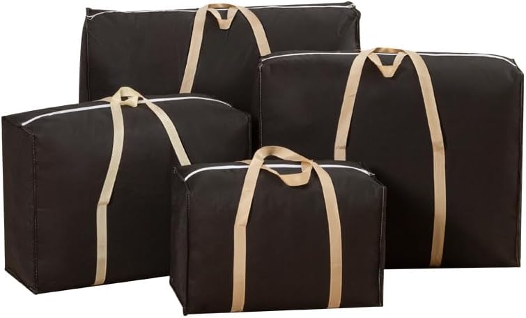AUTOYSUR Extra Large Moving Bags, 4Pcs Large Storage Bag with Zip, Waterproof Clothes Storage Bags, Tote Bags with Reinforced Handles for Under Bed Storage, Clothes, Bedding, Traveling (B-4Pcs) - Image 1
