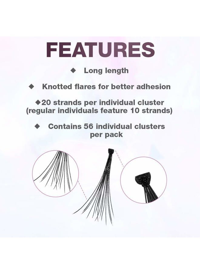 ARDELL Double Up Individual Lashes, Knotted - Long, Black, DIY Lash Clusters, Reusable Eyelash Extensions, 4 Pack - Image 3