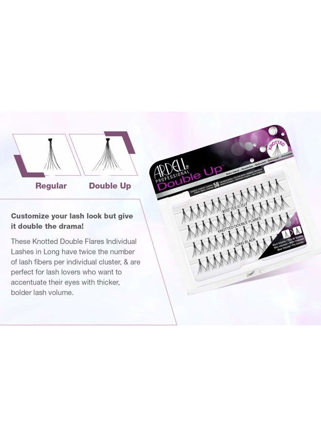 ARDELL Double Up Individual Lashes, Knotted - Long, Black, DIY Lash Clusters, Reusable Eyelash Extensions, 4 Pack - Image 4