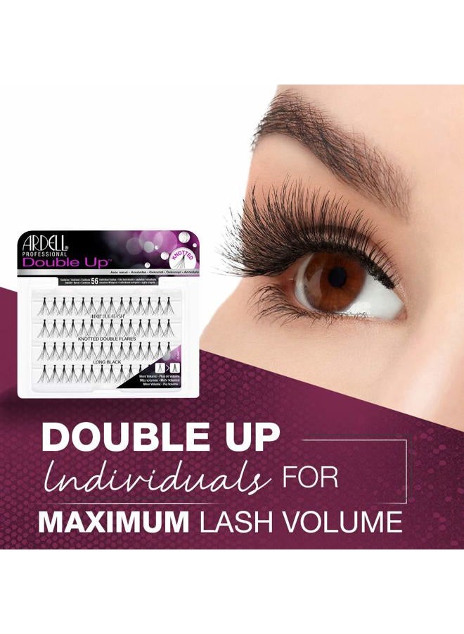 ARDELL Double Up Individual Lashes, Knotted - Long, Black, DIY Lash Clusters, Reusable Eyelash Extensions, 4 Pack - Image 2
