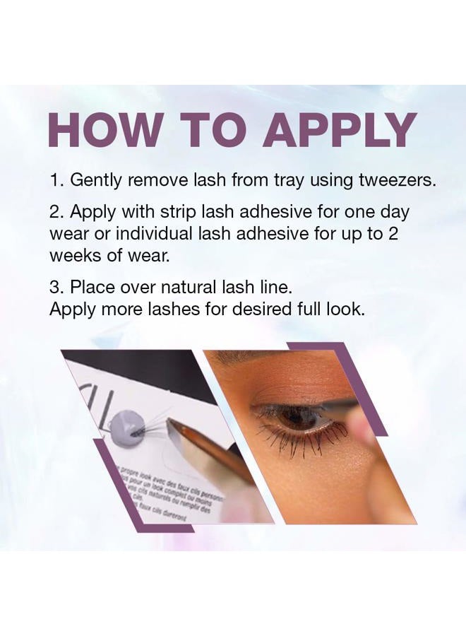 ARDELL Double Up Individual Lashes, Knotted - Long, Black, DIY Lash Clusters, Reusable Eyelash Extensions, 4 Pack - Image 5