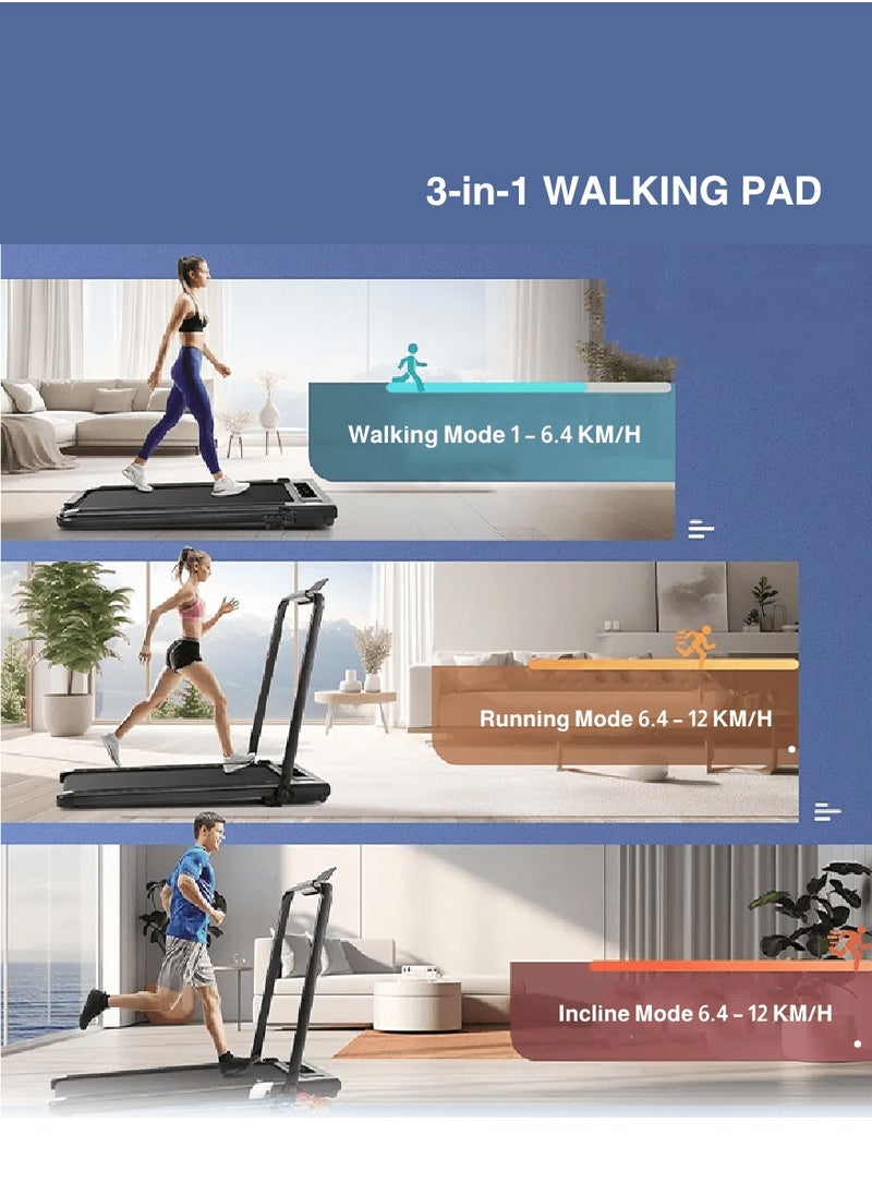 Egg Universal Treadmill 100kg Capacity 1.75HP 2-in-1 Foldable 2-Level Manual Incline with Remote Control, Equipped with iPad Holder and Wheels for Easy Mobility  - Image 4