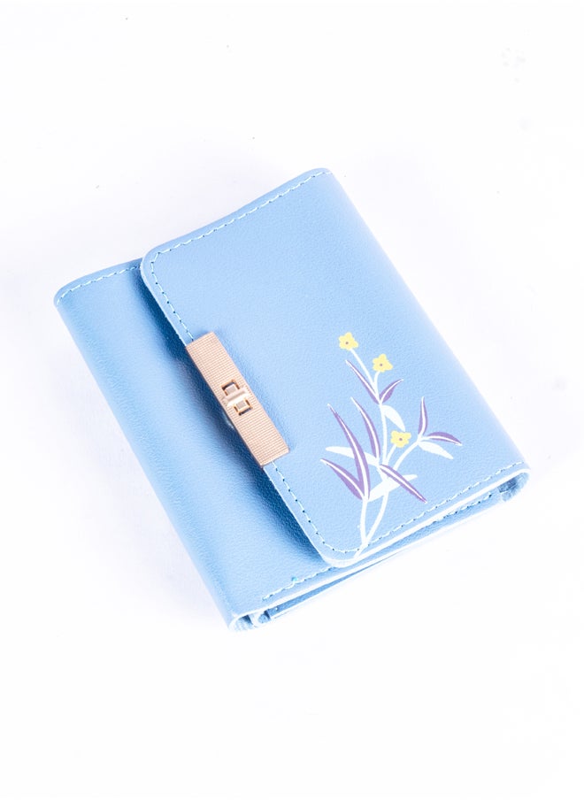 The Black Pearl Accessories Leather Flip Wallet & Card Holder with 9 Pockets - Blue  - Image 1
