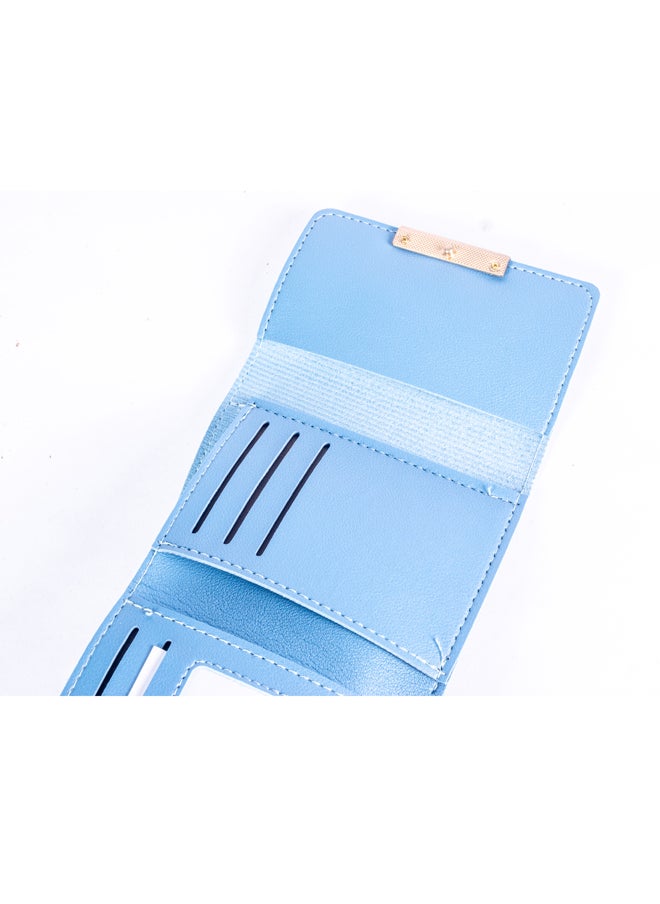 The Black Pearl Accessories Leather Flip Wallet & Card Holder with 9 Pockets - Blue  - Image 4