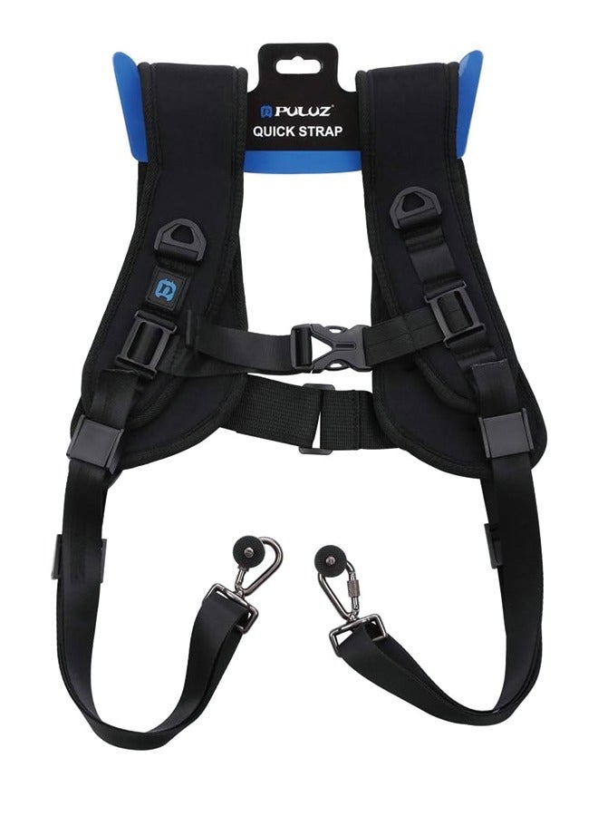 PULUZ Quick Release Double Shoulder Harness Soft Pad Decompression Foam Strap Belt for DSLR Digital Cameras  - Image 4