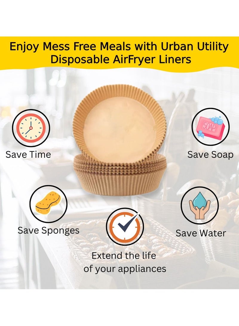 Urban Utility 130PCS 6.3in 16cm Square Air Fryer Parchment Liners + Bonus: Silicone Tongs & Disposable Tins! Non-Stick, Oil-Resistant & Food-Grade Baking. Perfect for 2.8-4.7L Fryers.Bake,Roast & Microwave. - Image 5