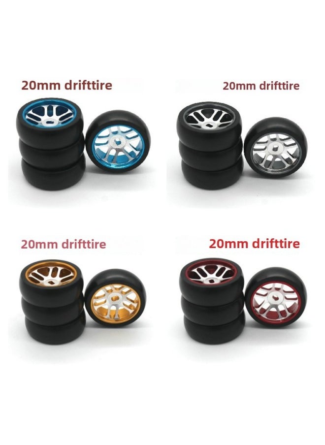 Generic Weili 1/28 K989 K969 284131 RC Remote Control Car Upgrade Parts Metal Wheel Drift Tire-Color:Red  - Image 2