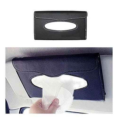 Ramanta Car Sun Visor Tissue Paper Box/Case/Pouch Interior Decoration Accessories Tissue Paper Holder for Car, (Pack of 1, Black) - Image 4