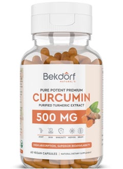 Bekdorf Curcumin- Pure Turmeric Extracts Superior Absorption, Ultra Premium Quality with 95% Curcuminoids for Healthy Inflammatory Response, Immunity, Liver & Joint Health - 60 Veg Caps  - Image 1