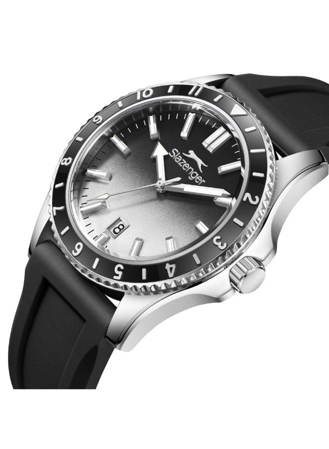 سلازنجر ساعة يد رجالية تناظرية بسوار سيليكون - Image 5