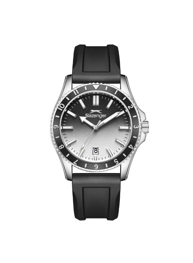 سلازنجر ساعة يد رجالية تناظرية بسوار سيليكون - Image 1