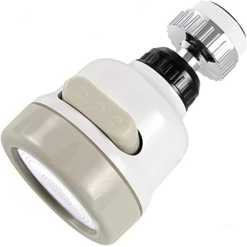 DHRUSIMI 1 Pcs 360° Rotatable Water Saving Faucet, 3 Modes Adjustable Faucet Sprayer Head, Anti Splash Power Spray Tap and Bubbler Connector for Kitchen - Image 1