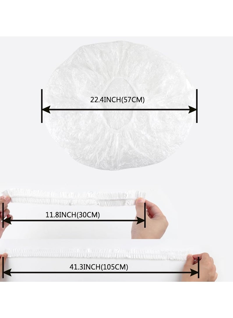 100pcs Shower Cap Disposable, Bath Caps Thick Waterproof High Density Elastic Big Hair Caps for Women, Men, Travel Spa, Hotel, Hair Solon, Home Use - Clear  - Image 2