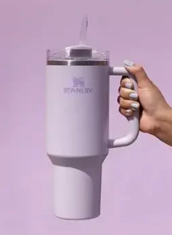 Stanley 40oz H2.0 Quencher Tumbler || Orchid Matte Finish, Stainless Steel, Leak-Resistant Travel Mug with Handle & Reusable Straw, Double Wall Vacuum Insulated, Keeps Drinks Ice-Cold for 12 Hours, Hot for 7 Hours, Durable, Sweat-Proof, Eco-Friendly Drinkware - Image 2