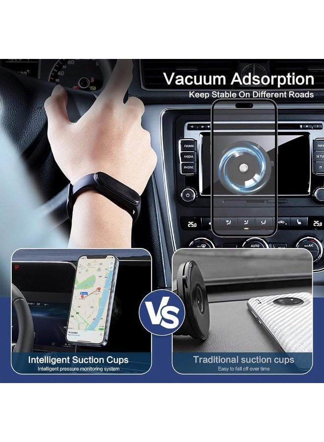 Electric Vacuum Magnetic Suction Phone Mount Hands-Free Shower Phone Holder Magnetic Cell Phone Holder For Car/Gym/Mirror/Smooth Surface Compatible With Magsafe IPhone & A - Image 3