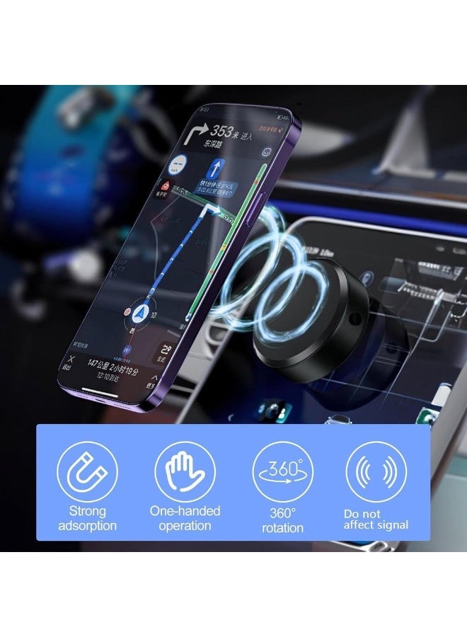Electric Vacuum Magnetic Suction Phone Mount Hands-Free Shower Phone Holder Magnetic Cell Phone Holder For Car/Gym/Mirror/Smooth Surface Compatible With Magsafe IPhone & A - Image 2