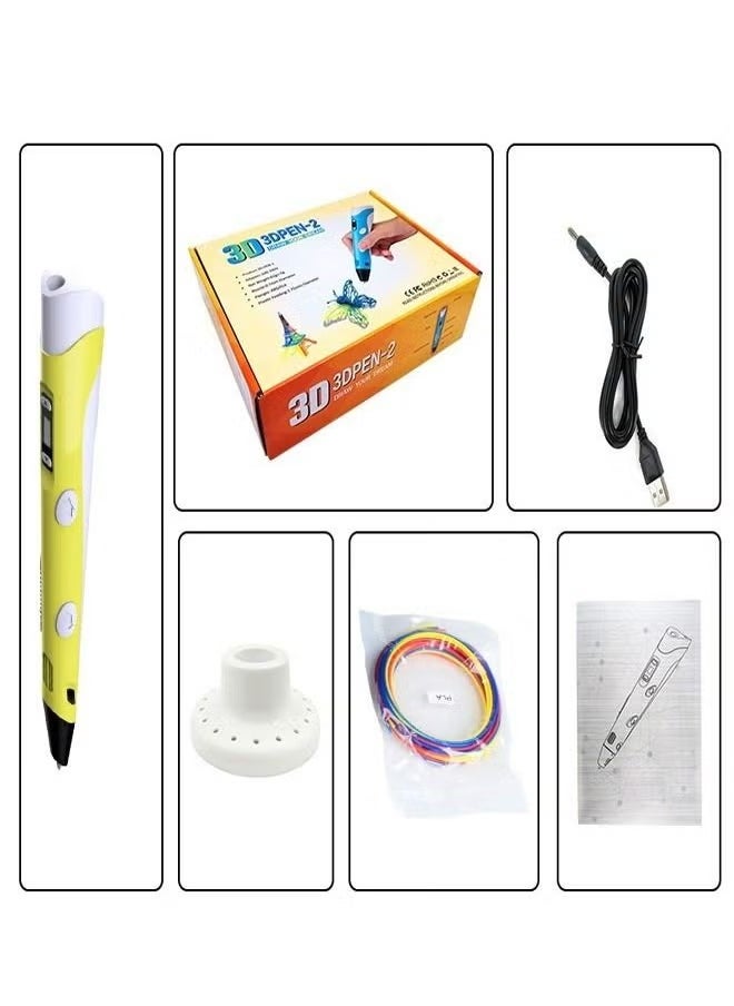 Raxoom - SCRIB3D P1 3D Printing Pen with Display - Contains 3D Pen, 3 PLA Filament Starting Colors, Stencil Book + Project Instructions and Charger - Image 1