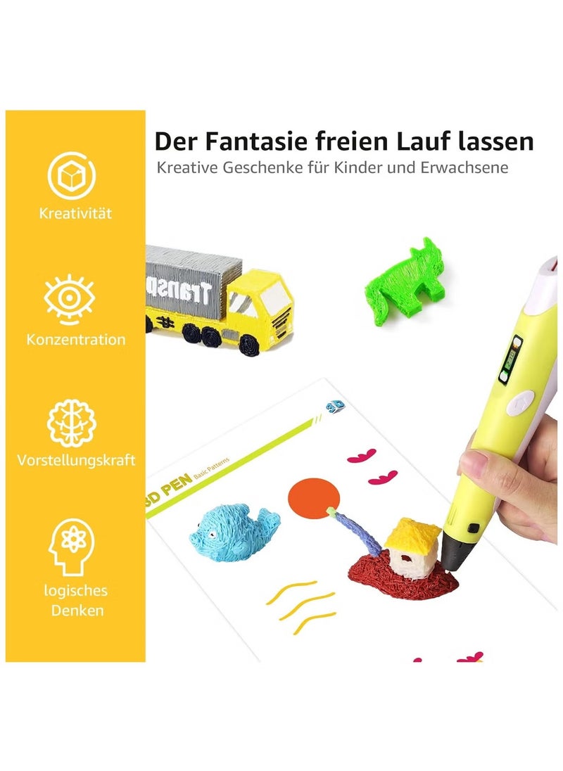 Raxoom - SCRIB3D P1 3D Printing Pen with Display - Contains 3D Pen, 3 PLA Filament Starting Colors, Stencil Book + Project Instructions and Charger - Image 1