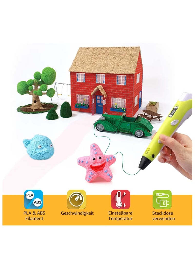 Raxoom - SCRIB3D P1 3D Printing Pen with Display - Contains 3D Pen, 3 PLA Filament Starting Colors, Stencil Book + Project Instructions and Charger - Image 1