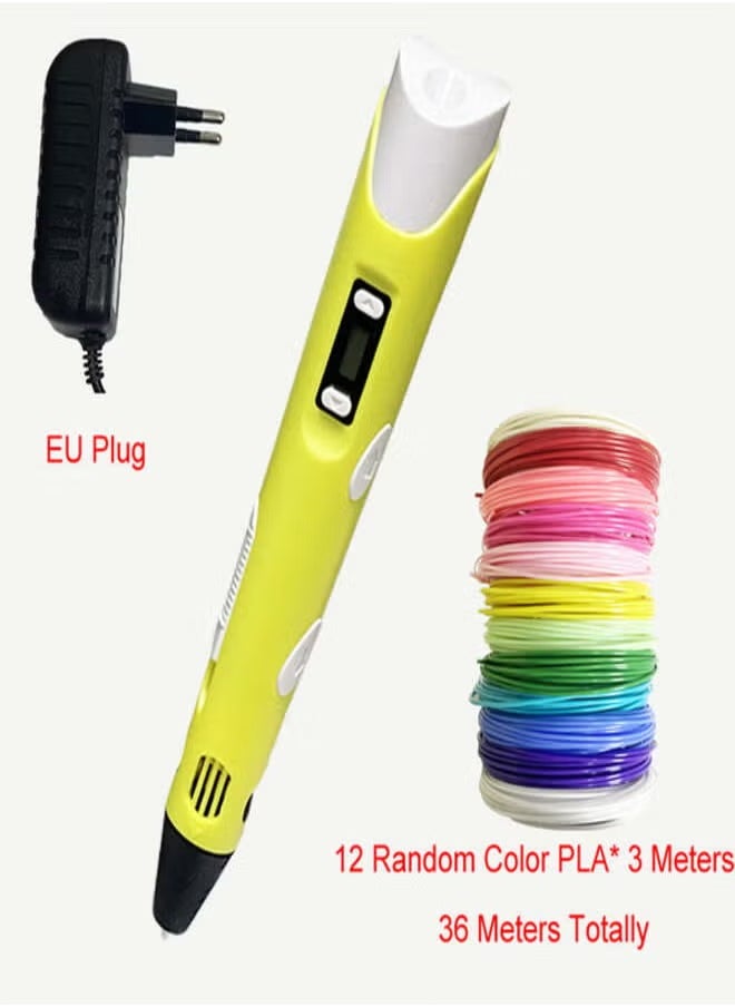 Raxoom - SCRIB3D P1 3D Printing Pen with Display - Contains 3D Pen, 3 PLA Filament Starting Colors, Stencil Book + Project Instructions and Charger - Image 1