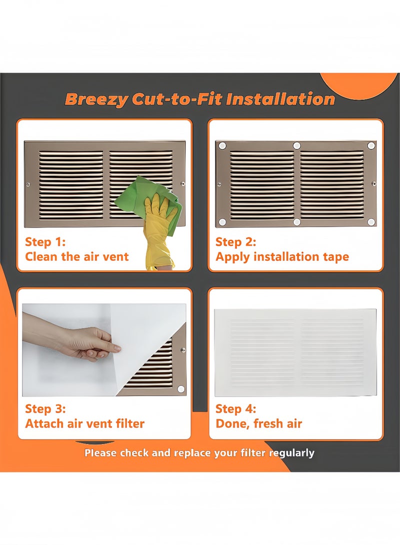 Peachjoy 10pcs Air Vent Register Filters Paper, Anti Dust Net Strainer, Air Condition Filter for Filter Air Conditioner Vent Filtration Dust Odors 39 * 34cm - Image 2