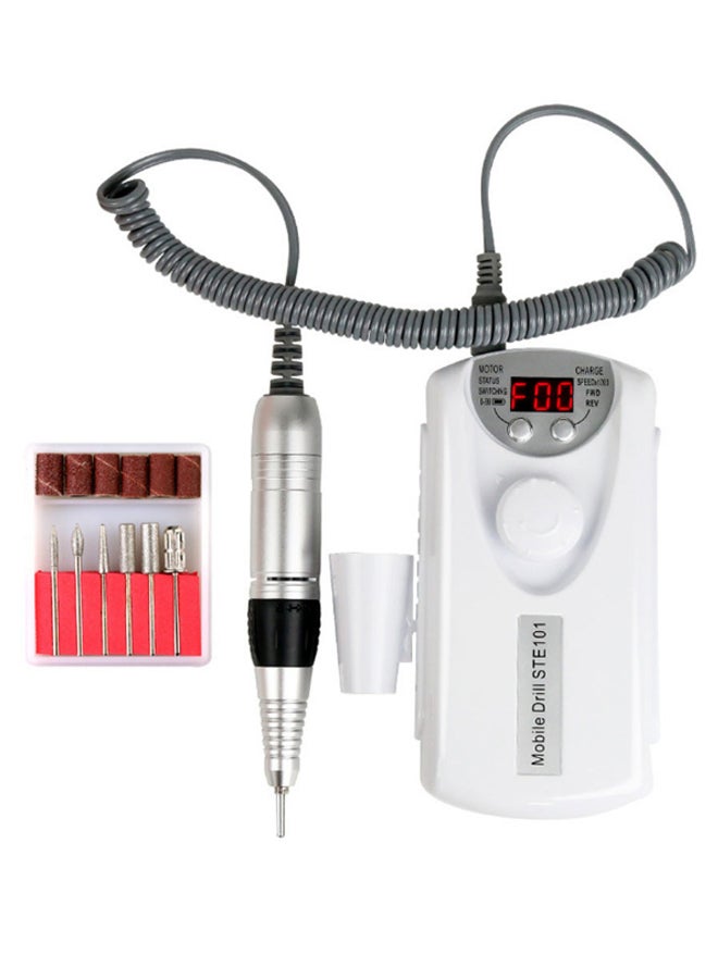 Electric Nail Drill And Polishing Set White/Grey/Silver