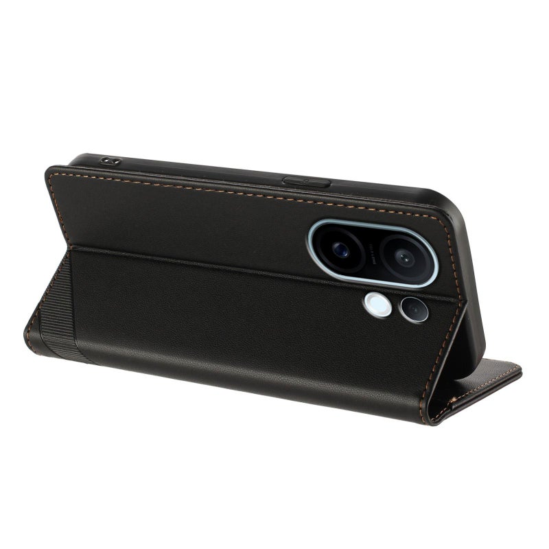 erorex For vivo S30 Pro mini Embossed Multi-functional Wallet Retro Leather Phone Case(Black) - Image 3