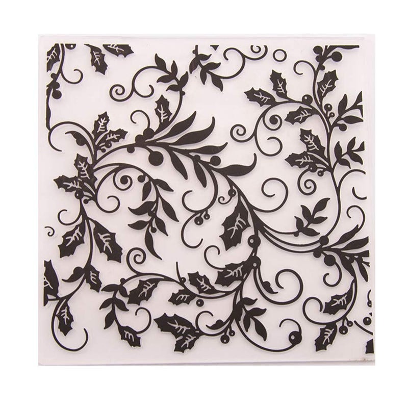 arriettycraft Christmas Berry Beans Branch Leaves Background Plastic Embossing Folders for Card Making Scrapbooking or Paper Crafts