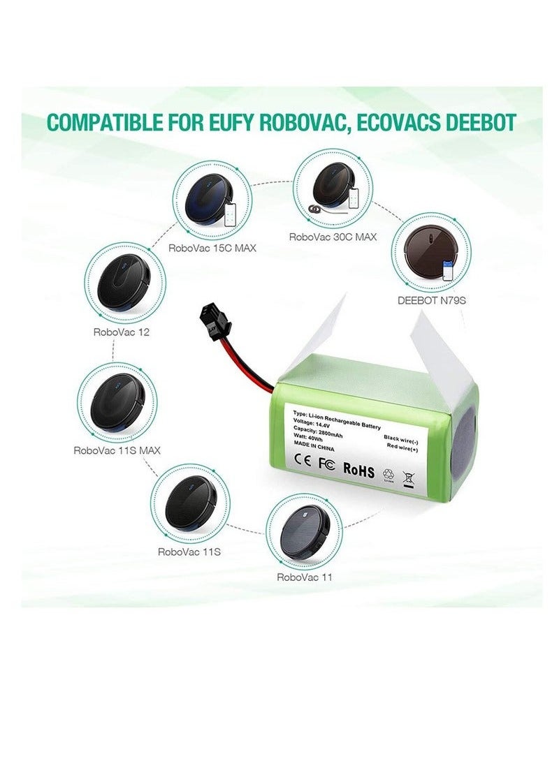 مناسبة لبطارية كنس Ecovacs 14.4V2600mAh المتوافقة مع Eufy RoboVac30  - Image 1