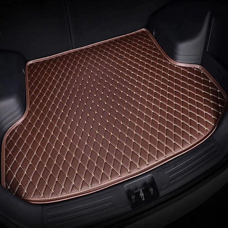 Custom Fit Leather Car Trunk Liner for Mitsubishi Outlander (7-Seater) 2022-2024, Waterproof Anti-Slip All-Weather Cargo Mat Boot Protection All Weather,Brown - Image 1