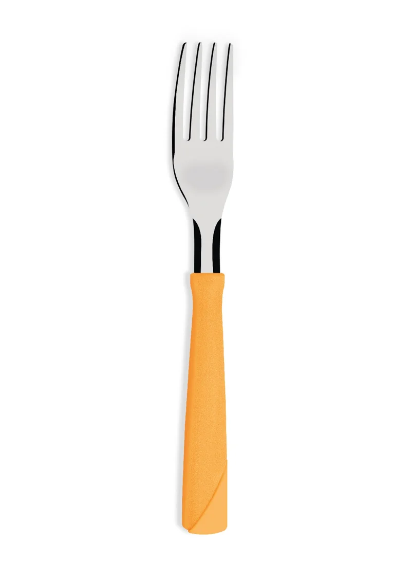TRAMONTINA Tramontina New Kolor 12 Pieces Stainless Steel Table Forks Set with Orange Polypropylene Handles