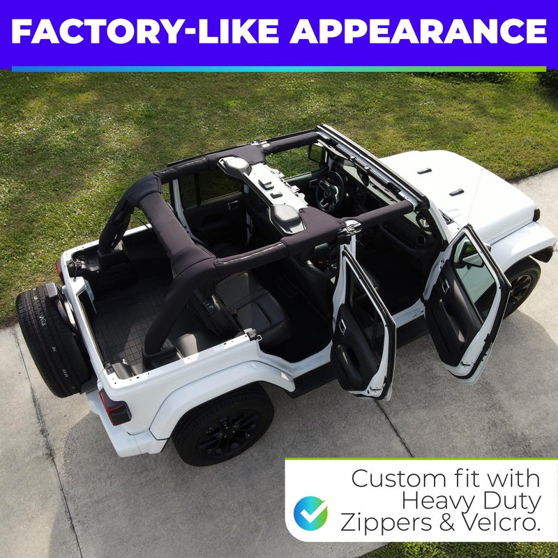 Koverz Roll Bar Cover Set Compatible with Jeep Wrangler JL Unlimited 4-Door JLU 2018-2023 (NOT 2024-2025) - Black - Image 2