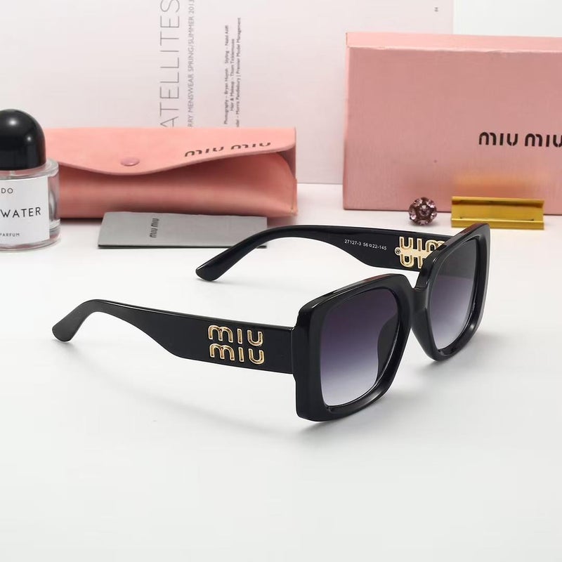 Miu Miu Miumiu Glimpse Retro Square Ladies Sunglasses Cycling Sunglasses Women's Sunglasses Black Lenses - Image 2