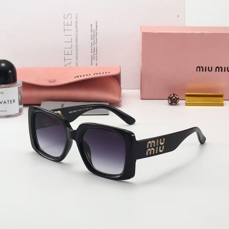Miu Miu Miumiu Glimpse Retro Square Ladies Sunglasses Cycling Sunglasses Women's Sunglasses Black Lenses - Image 1
