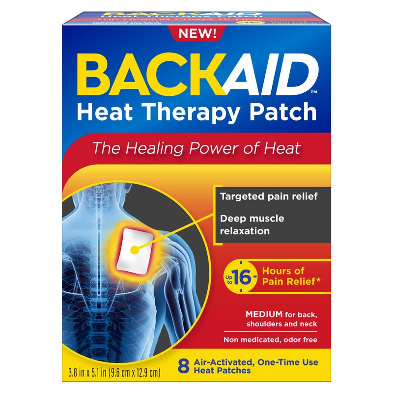 Backaid Heat Therapy Patch, Air-Activated Therapeutic Heat, Medium for Back, Shoulders, and Neck Pain Relief, 8 Count - Image 1