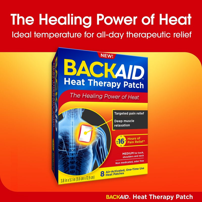 Backaid Heat Therapy Patch, Air-Activated Therapeutic Heat, Medium for Back, Shoulders, and Neck Pain Relief, 8 Count - Image 3