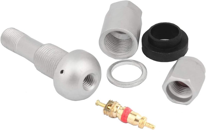 TOMALL Bolt-in Tire Valve Stem Caps Explosion Proof Inner Tubeless TPMS Valve Stem Silver Aluminum - Image 5